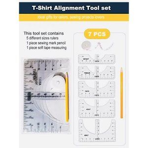 3 Packs -7 Pcs Tshirt Ruler Guide Alignment Tool Set Sublimation Blanks Shirt